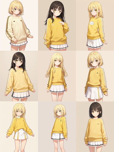 WAI-NSFW-Illustrious v12.0 - 縦縞のセーターを着たキャラクターを生成するプロンプト:画像5