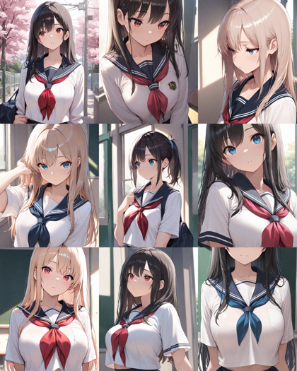 WAI-NSFW-Illustrious v15.0 - 制服やドレスの胸元のリボン、ネクタイの形状を表現するプロンプト、画像生成結果:画像7