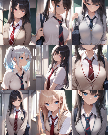 WAI-NSFW-Illustrious v15.0 - 制服やドレスの胸元のリボン、ネクタイの形状を表現するプロンプト、画像生成結果:画像16