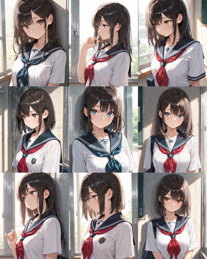 Nova Anime XL v12.0 - 制服やドレスの胸元のリボン、ネクタイの形状を表現するプロンプト、画像生成結果:画像8