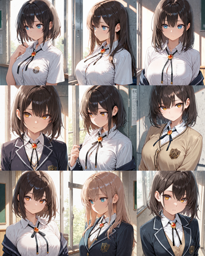 Nova Anime XL v12.0 - 制服やドレスの胸元のリボン、ネクタイの形状を表現するプロンプト、画像生成結果:画像14