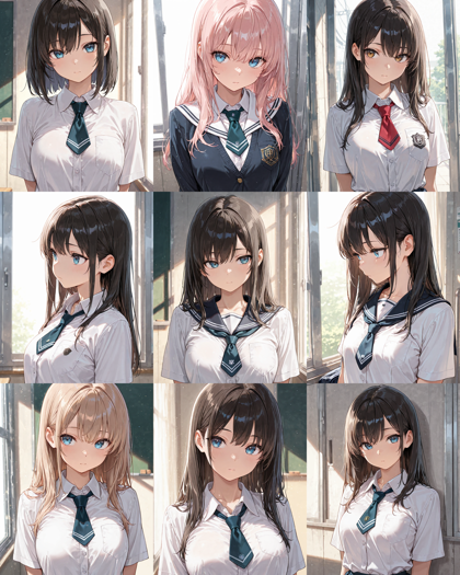Nova Anime XL v12.0 - 制服やドレスの胸元のリボン、ネクタイの形状を表現するプロンプト、画像生成結果:画像20
