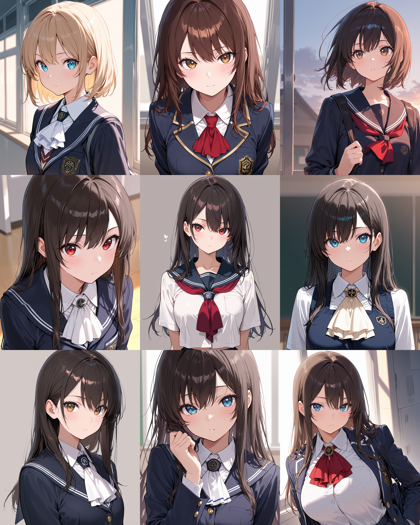 Hassaku XL v3.1 - 制服やドレスの胸元のリボン、ネクタイの形状を表現するプロンプト、画像生成結果:画像12
