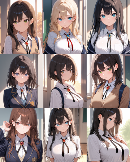 Hassaku XL v3.1 - 制服やドレスの胸元のリボン、ネクタイの形状を表現するプロンプト、画像生成結果:画像15