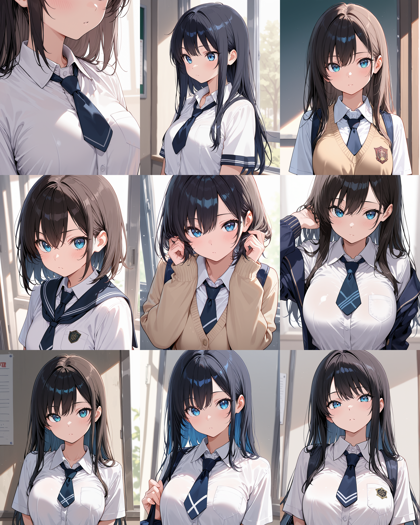 Hassaku XL v3.1 - 制服やドレスの胸元のリボン、ネクタイの形状を表現するプロンプト、画像生成結果:画像21