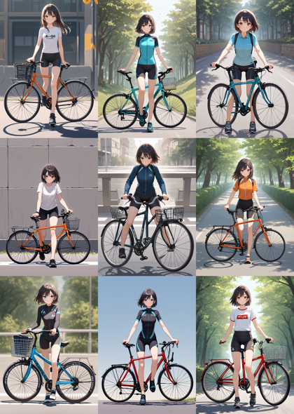 Dvine v5.1 - 自転車に乗るプロンプト、画像生成結果:画像9