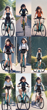 Nova Anime XL v11.0 - 自転車に乗るプロンプト、画像生成結果:画像12