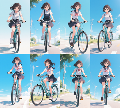 Qwen-Image - 自転車に乗るプロンプト、画像生成結果:画像12