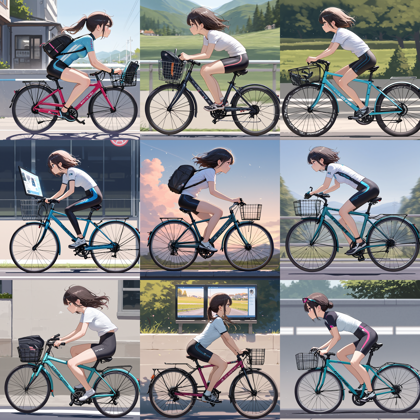 WAI-NSFW-Illustrious v14.0 - 自転車に乗るプロンプト、画像生成結果:画像2