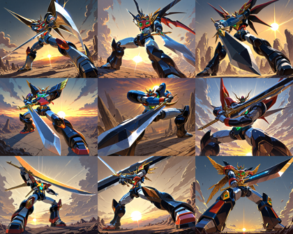 7th anime XL-IL B - ロボットがかっこよく立つシーンを表現するプロンプト、画像生成結果:画像10