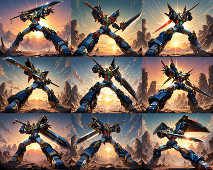 Bismuth Illustrious Mix v6.0 - ロボットがかっこよく立つシーンを表現するプロンプト、画像生成結果:画像19