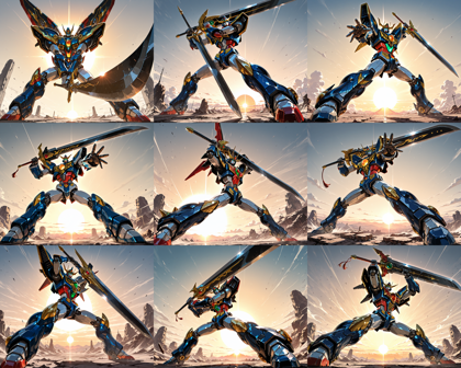 endlustria-LUMICA v2 - ロボットがかっこよく立つシーンを表現するプロンプト、画像生成結果:画像25