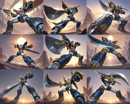 GrayColor - 2.5D model v2.0 - ロボットがかっこよく立つシーンを表現するプロンプト、画像生成結果:画像28