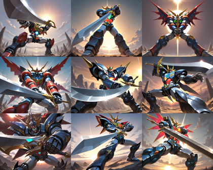 Hassaku XL v3.2 - ロボットがかっこよく立つシーンを表現するプロンプト、画像生成結果:画像4