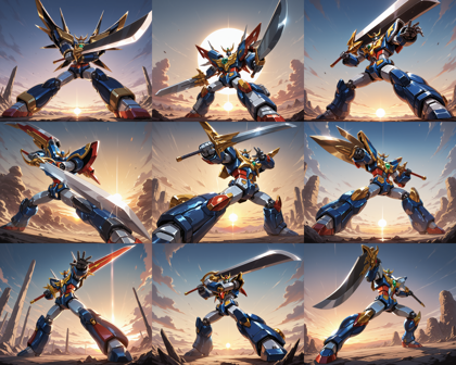 HDA Rainbow Illus v1.7new - ロボットがかっこよく立つシーンを表現するプロンプト、画像生成結果:画像31