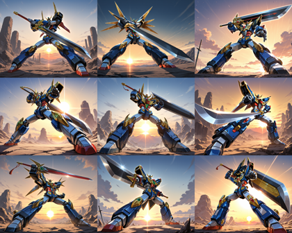 Izariamagemix_Illstrious v5.0 - ロボットがかっこよく立つシーンを表現するプロンプト、画像生成結果:画像34