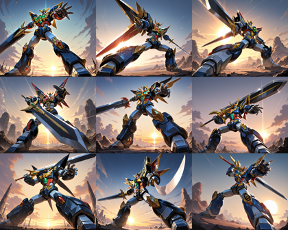 REED MIX illustrious SDXL s1.0 - ロボットがかっこよく立つシーンを表現するプロンプト、画像生成結果:画像46