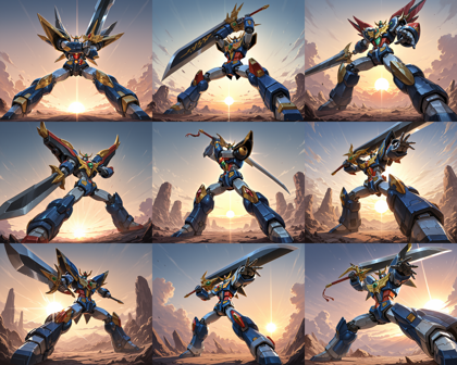 SteinIllustrious v16 - ロボットがかっこよく立つシーンを表現するプロンプト、画像生成結果:画像51