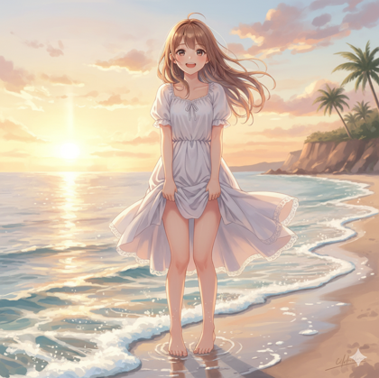 スカートをまくり縛るシーンを表現するプロンプト、画像生成結果:画像5