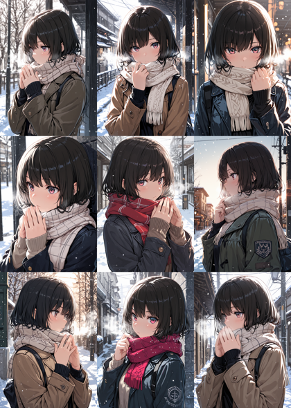 Hakushi Mix v1.41 - マフラーを表現するプロンプト、画像生成結果:画像6