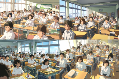 MidJourney 7 - 学校の教室を描画するプロンプト:画像8
