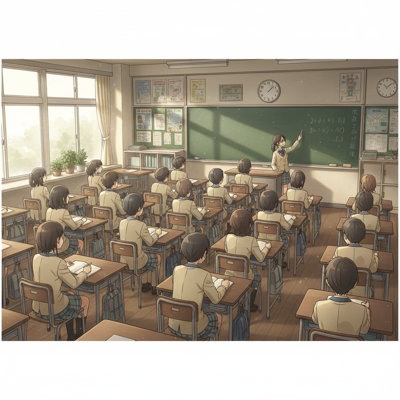 学校の教室を描画するプロンプト:画像11