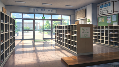 学校の昇降口のシーンを生成するプロンプト:画像9