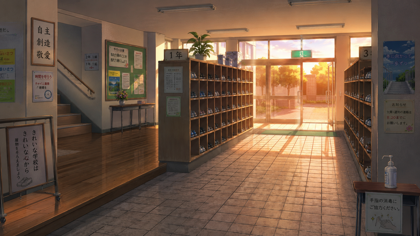 学校の昇降口のシーンを生成するプロンプト:画像10