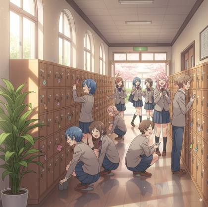 学校の昇降口のシーンを生成するプロンプト:画像9