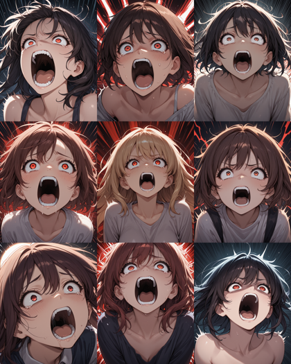 boleromix v8.15 - 絶叫する表情のプロンプト、画像生成結果:画像8