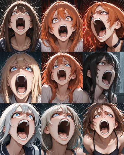 WooMix v1.98l2 - 絶叫する表情のプロンプト、画像生成結果:画像7