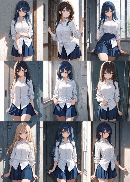 Nova Anime XL v13.0 - シャツをパンツやスカートに入れる、入れない着こなしを生成するプロンプト、画像生成結果:画像3