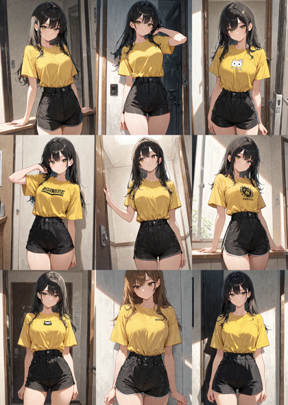 Nova Anime XL v13.0 - シャツをパンツやスカートに入れる、入れない着こなしを生成するプロンプト、画像生成結果:画像7