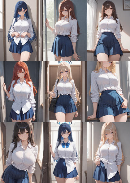 Prefect illustrious XL v4.0 - シャツをパンツやスカートに入れる、入れない着こなしを生成するプロンプト、画像生成結果:画像4