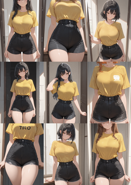 Prefect illustrious XL v4.0 - シャツをパンツやスカートに入れる、入れない着こなしを生成するプロンプト、画像生成結果:画像8