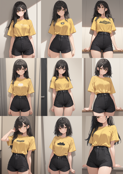 SteinIllustrious v16 - シャツをパンツやスカートに入れる、入れない着こなしを生成するプロンプト、画像生成結果:画像9