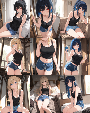 HakushiMix v1.41 - 短パン、ショートパンツのプロンプト:画像4