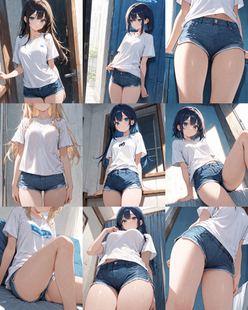 Nova Anime XL v11.0 - 短パン、ショートパンツのプロンプト:画像6