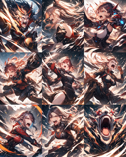 Animagine XL 4.0 opt - 叫ぶ表情を表現するプロンプト:画像3