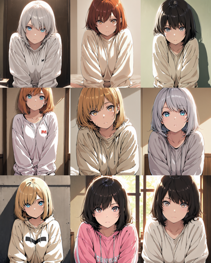 Hakushi Mix v1.41 - 肩を大きくすくめるポーズのプロンプトと画像生成結果:画像21