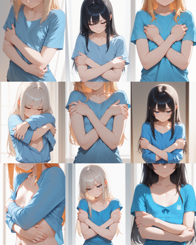 Prefect Illustrious v2.0p - 肩を大きくすくめるポーズのプロンプトと画像生成結果:画像4