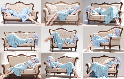 AlcAI - AnimeHaven Awakening - v30 - 幅の広い椅子、大きい椅子に横向きに座っているシーンを表現するプロンプト、画像生成結果:画像7