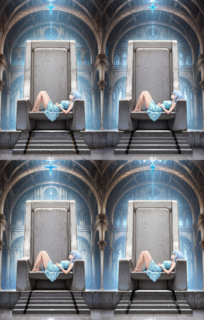 AlcAI - AnimeHaven Elysium - v10 - 幅の広い椅子、大きい椅子に横向きに座っているシーンを表現するプロンプト、画像生成結果:画像14