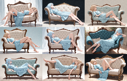 Nova Anime XL v13.0 - 幅の広い椅子、大きい椅子に横向きに座っているシーンを表現するプロンプト、画像生成結果:画像3