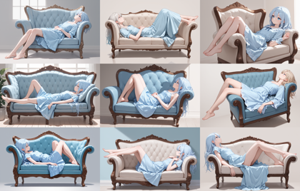 REED MIX illustrious SDXL s1.0 - 幅の広い椅子、大きい椅子に横向きに座っているシーンを表現するプロンプト、画像生成結果:画像6