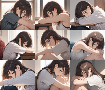 Nova Anime XL v9.0 - チラ見しているポーズのプロンプト、画像生成結果:画像3