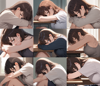 WAI-NSFW-Illustrious v14.0 - チラ見しているポーズのプロンプト、画像生成結果:画像2