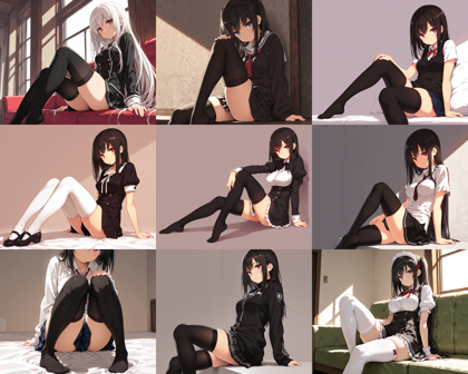 AlcAI - AnimeHaven Awakening - v30 - 靴下、ストッキング、水着が肌に食い込む表現のプロンプト、画像生成結果:画像3