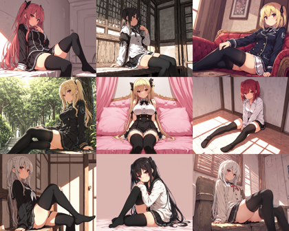 Hakushi Mix v1.41 - 靴下、ストッキング、水着が肌に食い込む表現のプロンプト、画像生成結果:画像4