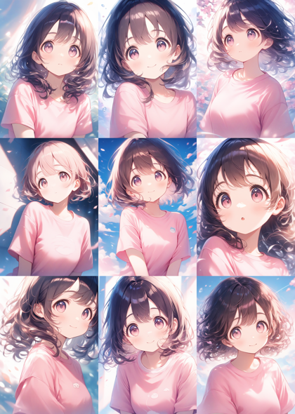 Animagine XL 4.0 opt - 少しだけ眼を見開いた表情、瞳が瞼に隠されない表情を表現するプロンプト、画像生成結果:画像10